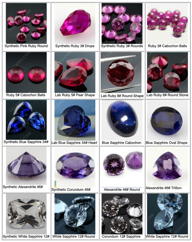 Loose Corundum Sapphire blue,Ruby Red,Alexandrite,White sapphire, Pink ...