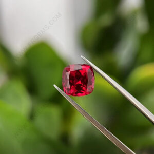 Lab-grown-ruby-red-Cushion-cut-gemstones-China