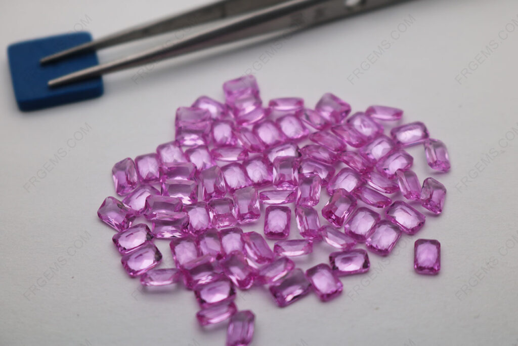 Bulk-wholesale-Synthetic-Pink-Sapphire-Corundum-2#-Color-Octagon-Princess-cut-6x4mm-gemstones-IMG_7045