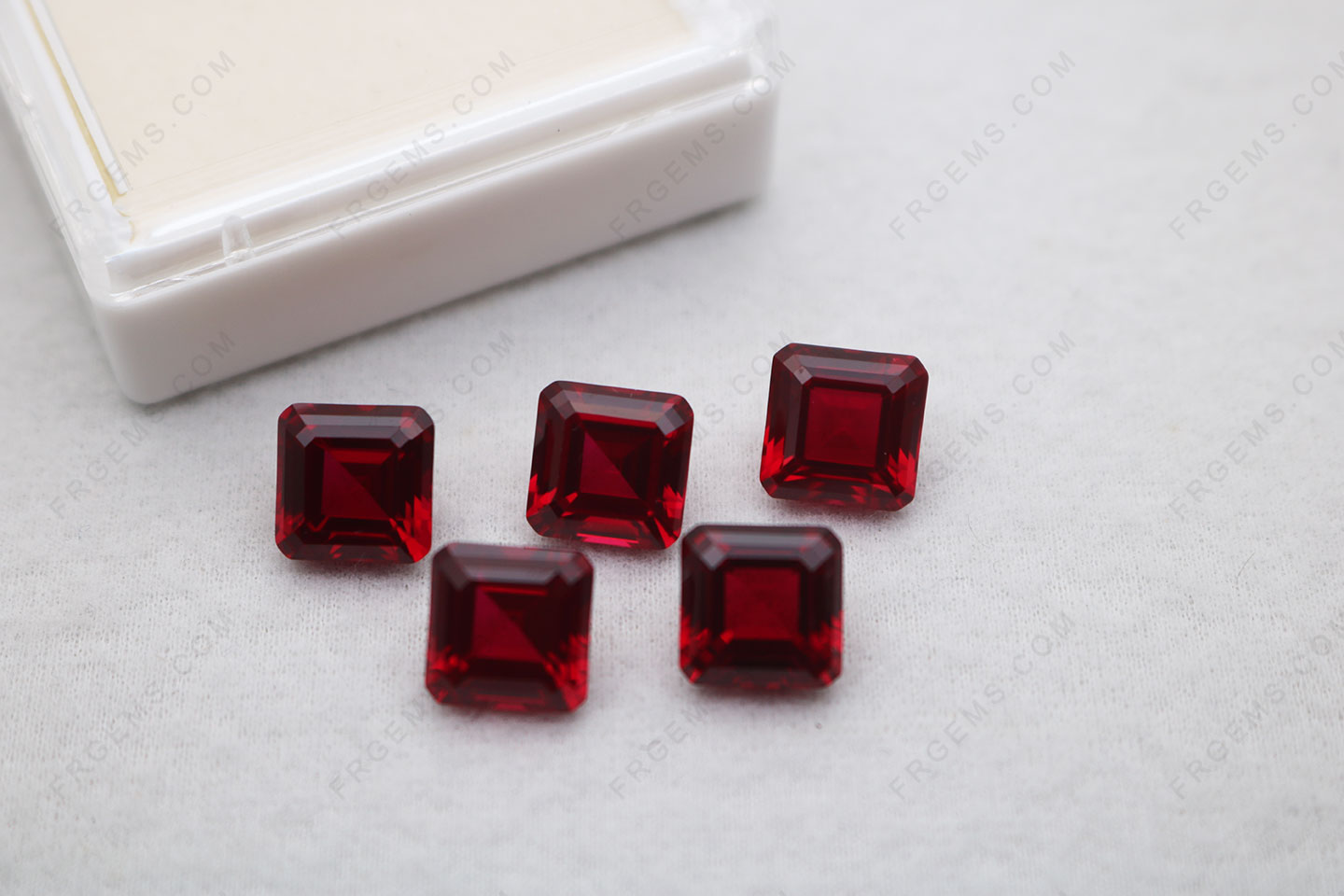 Corundum Ruby Red Dark 7# Color Asscher Cut 9x9mm loose gemstones bulk wholesale