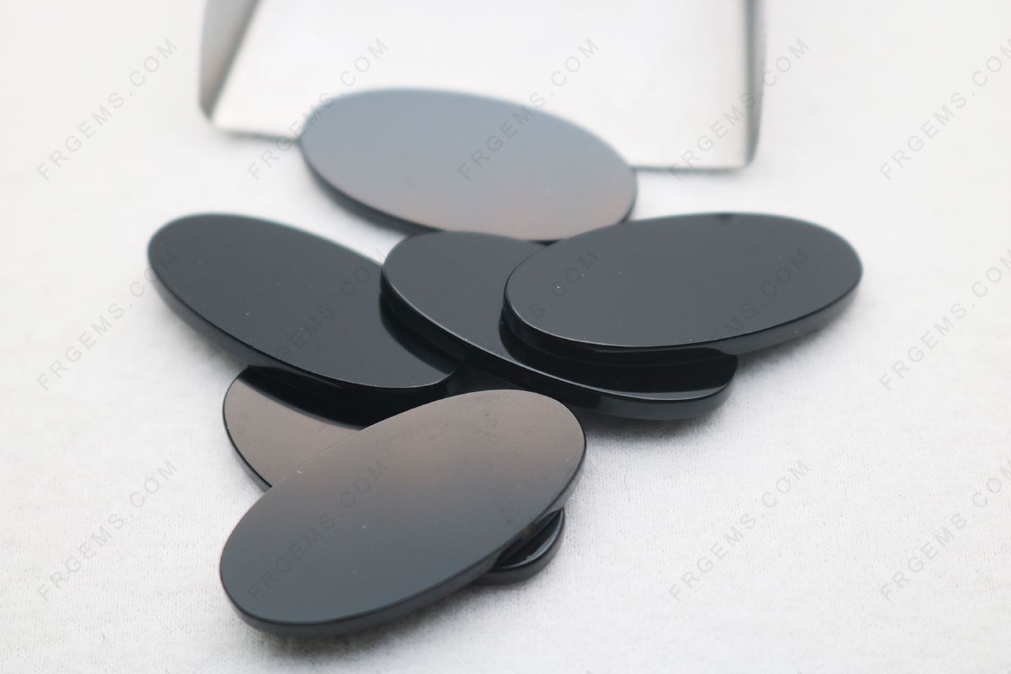 Natural Genuine Black onyx Oval Shape Double flat Coin Shape 30x15mm loose gemstones bulk wholesale