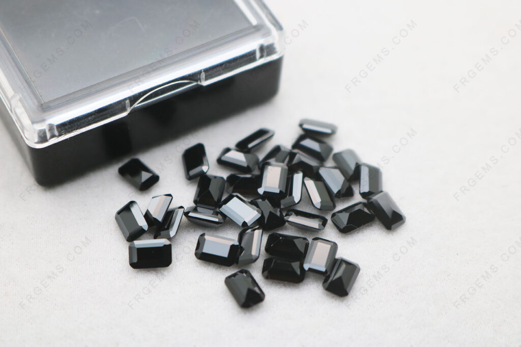 Bulk-Wholesale-Cubic-zirconia-Black-Color-Octagon-Emerald-Cut-4x6mm-Loose-Gemstones-IMG_7322