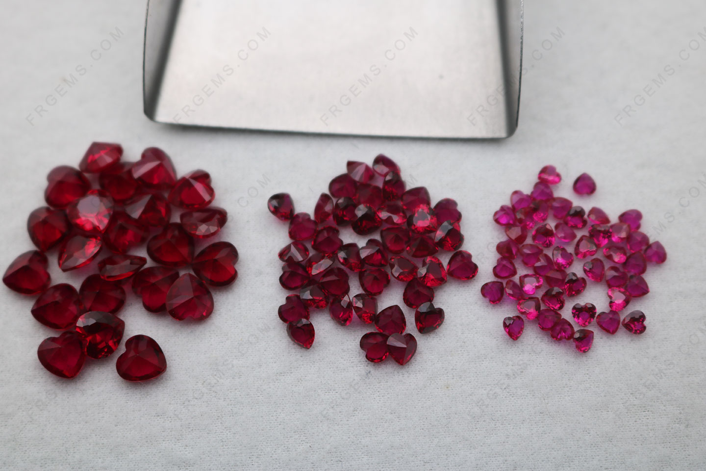 Corundum Synthetic Ruby Red 8# pigeon blood red Color Heart shape faceted Loose Gemstones