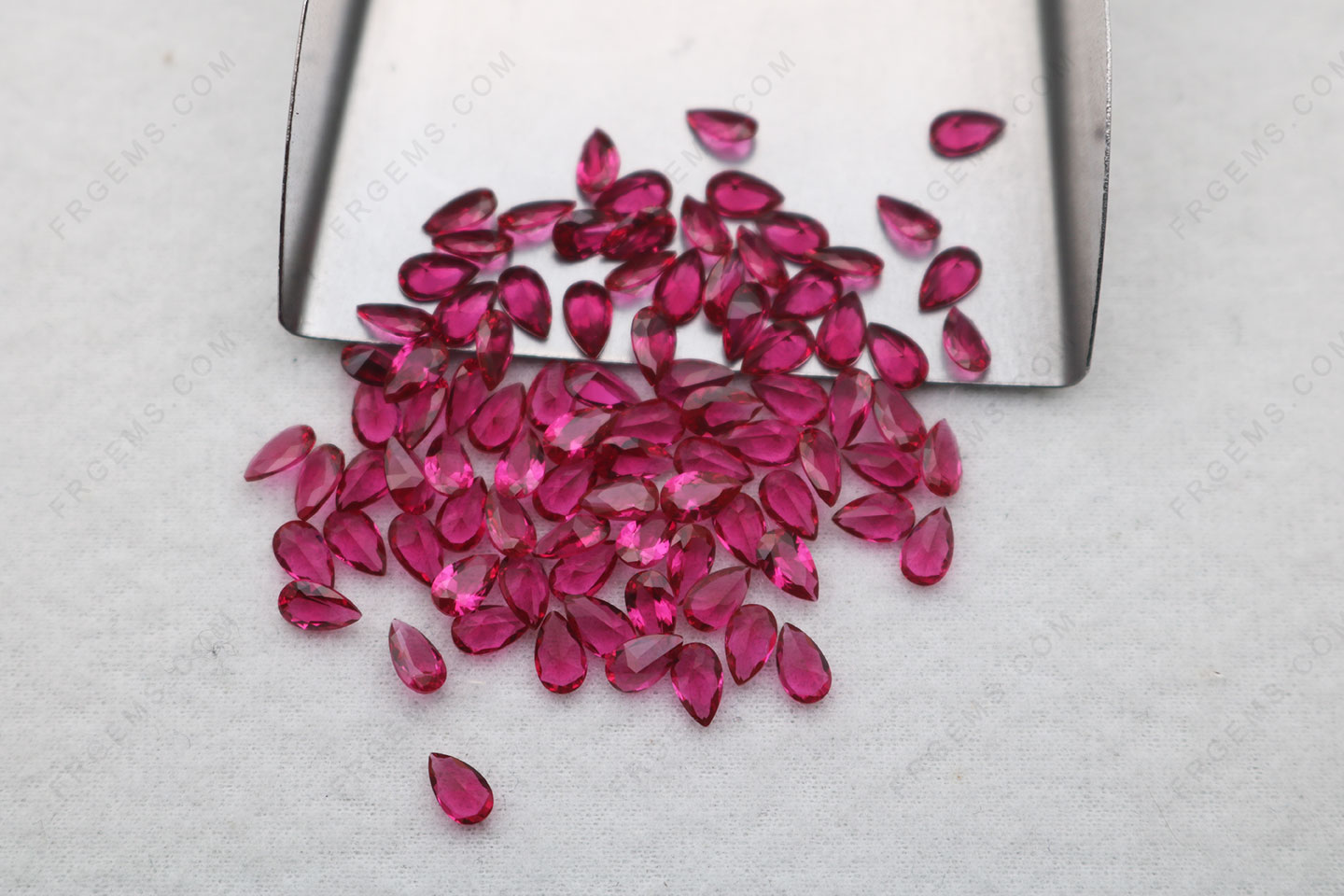 Nano Cystal Ruby Red 185/1# Color Pear shape faceted 5x3mm Loose Gemstones