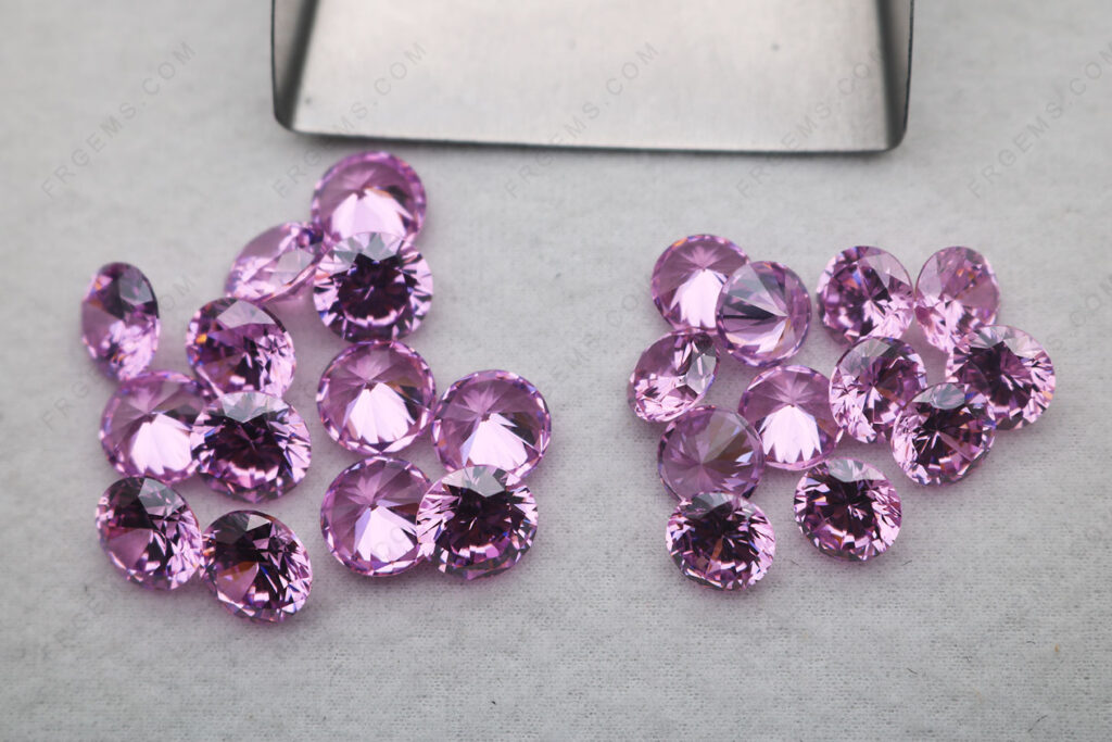 Loose-Cubic-Zirconia-CZ-Rose-Pink-Color-Round-faceted-brilliant-cut-8mm-9mm-loose-gemstones-factory-China-IMG_7347