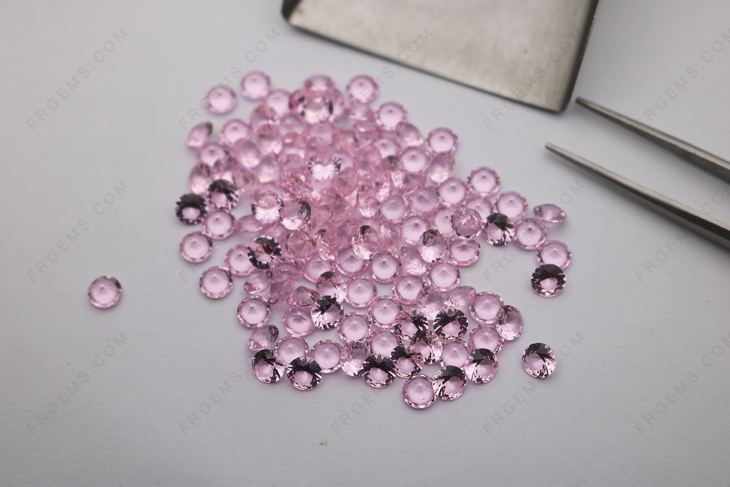 Wholesale Nano Crystal Pink Tourmaline 183# Color Round Shape Faceted 5mm Loose Gemstones