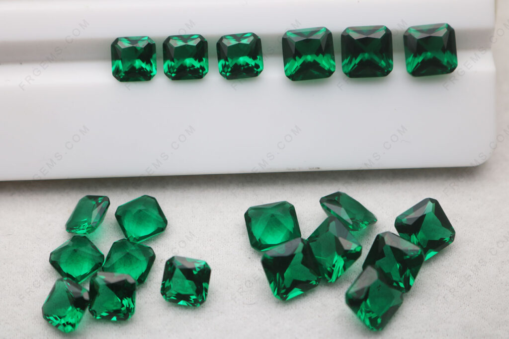 Nano-Emerald-Green-Color-111#-Square-Radiant-cut-8x8mm-and-7x7mm-Loose-Gemstones-suppliers-China-IMG_7367