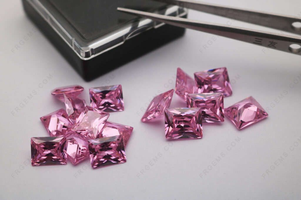 AAA-Quality-Cubic-Zirconia-Pink-Color-Rectangle-Princess-cut-11x9mm-faceted-loose-Gemstones-Wholesale-China-IMG_7484