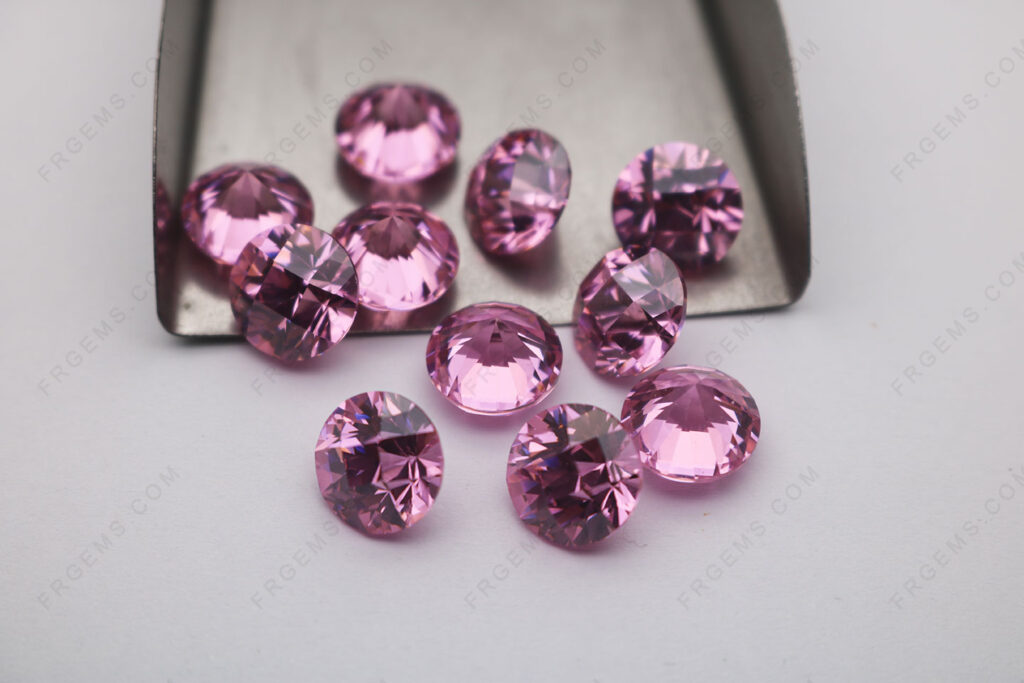 Cubic-Zirconia-Pink-Color-AAA-Quality-Round-Shape-Checkerboard-top-10mm-faceted-loose-Gemstones-Wholesale-China-IMG_7514