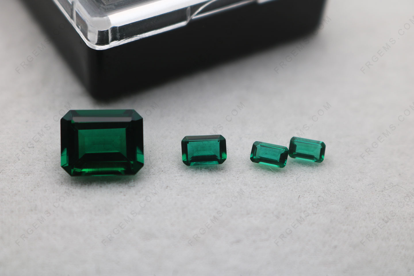 Lab Emerald Green Zambia Green Color Octagon Emerald Cut 11x9mm 6x4mm 5x3mm Loose Gemstones