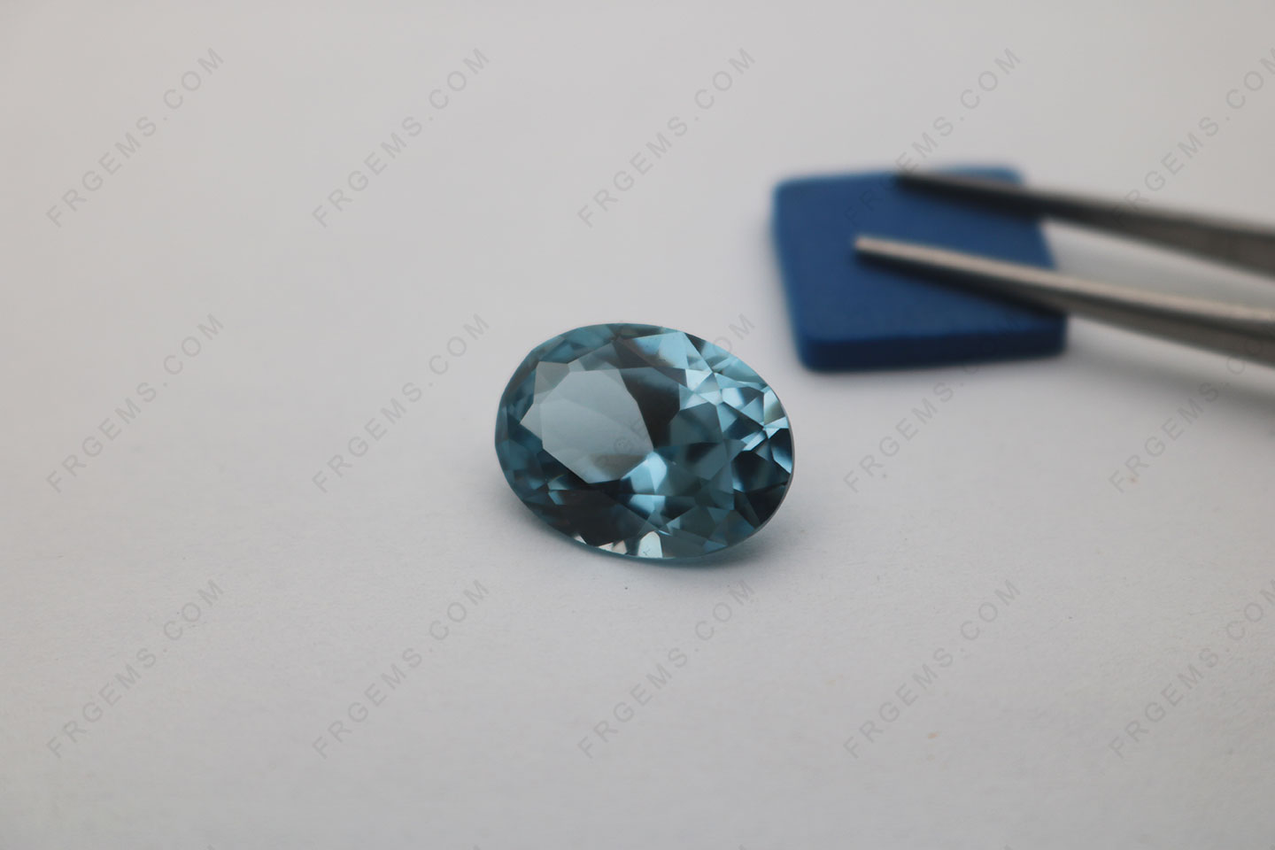 Lab created Aquamarine Spinel 106# Color Oval shape faceted 16x12mm loose Gemstones