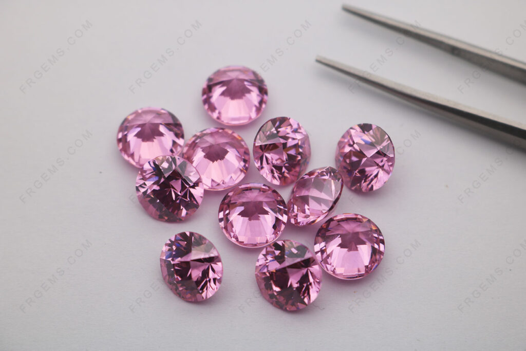 Loose-CZ-Pink-Color-AAA-Quality-Round-Shape-Checkerboard-top-10mm-faceted-loose-Gemstones-Suppliers-IMG_7515