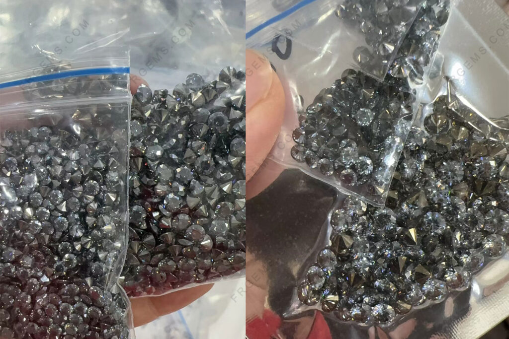 Moissanite-Dark-Gray-color-Coated-Gray-Color-Round-faceted-4mm-loose-Gemstones-wholesale